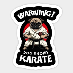 Warning! Dog Knows Karate - Funny Warning Sign Sticker